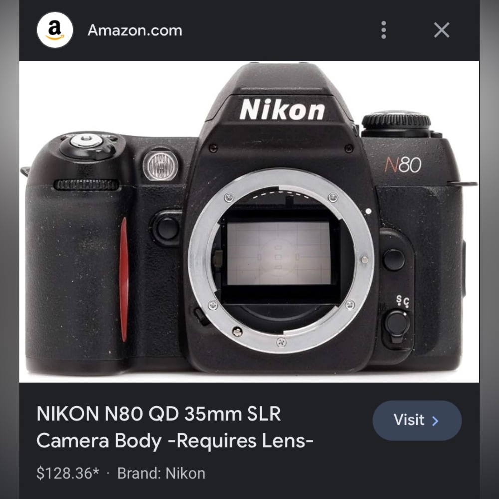 NIKON N80 QD 35mm SLR Camera Body -Requires Lens-